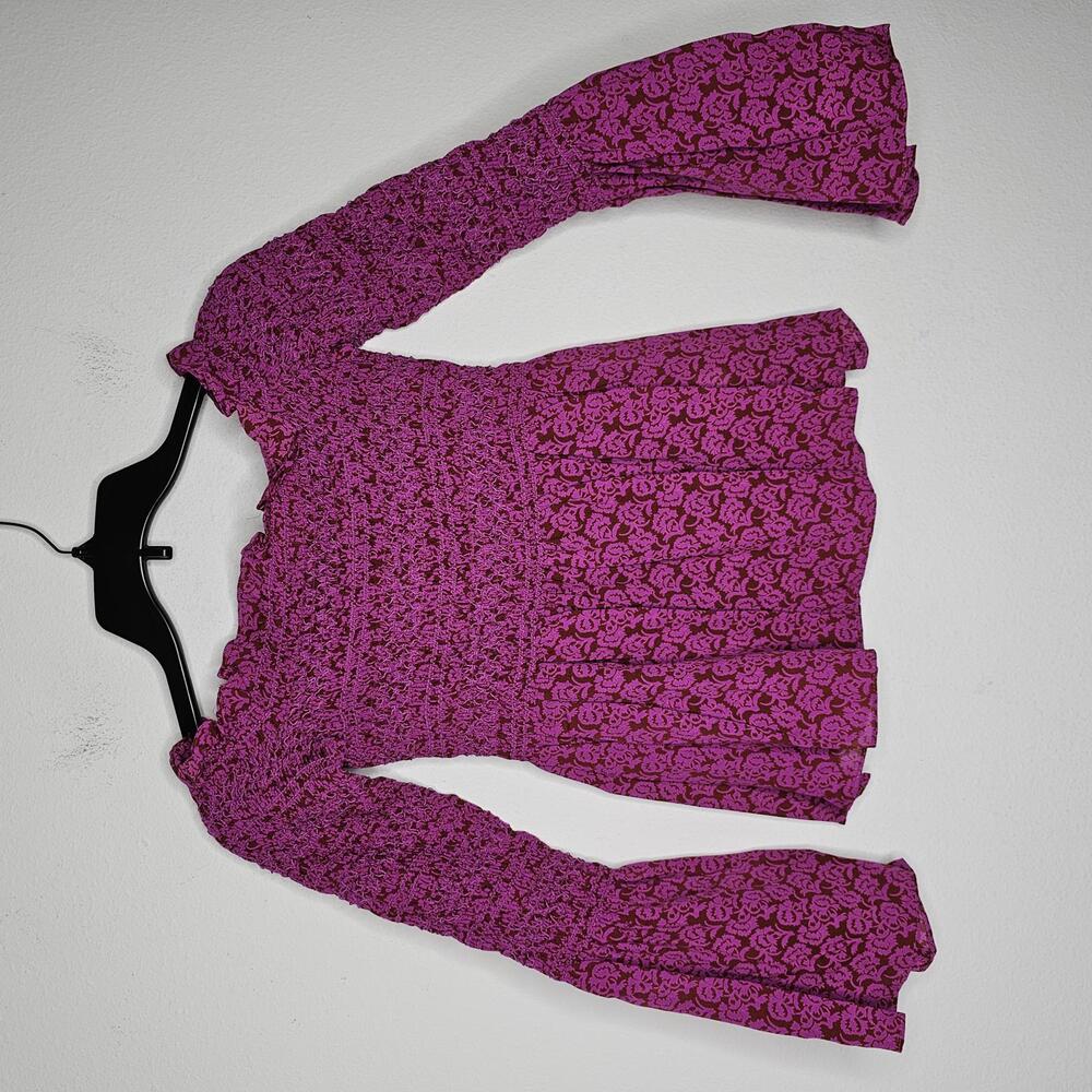 NWT A.L.C Women's Purple/Floral Blouse Size 0